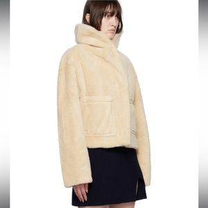 Reversible Faux Suede Jacket- Sheering Wool Jacket Size M